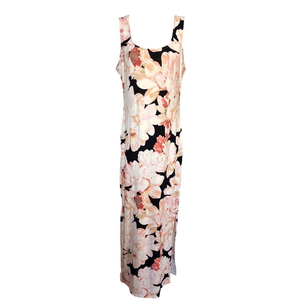 Maxi‎ L tank dress Side Slit long bodycon stretch Sexy Sleep Lounge Soft Girl